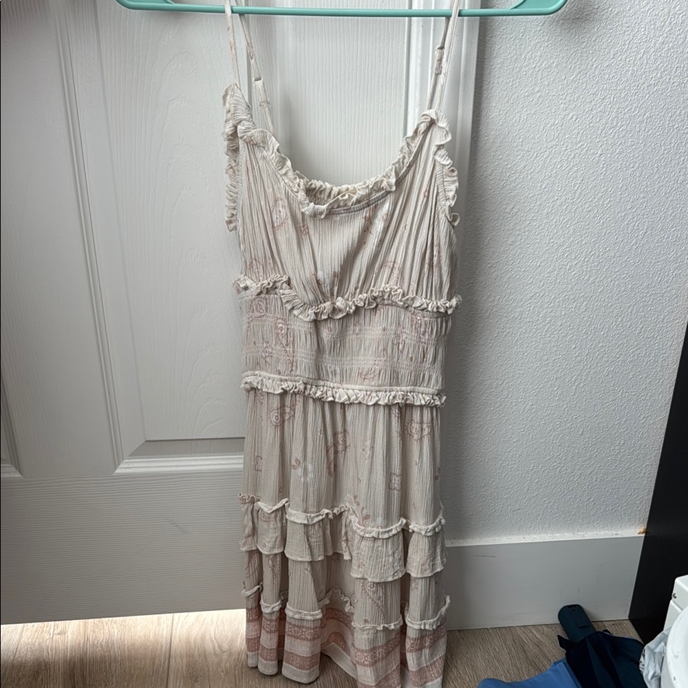 Elegant Cream Ruffle Dress